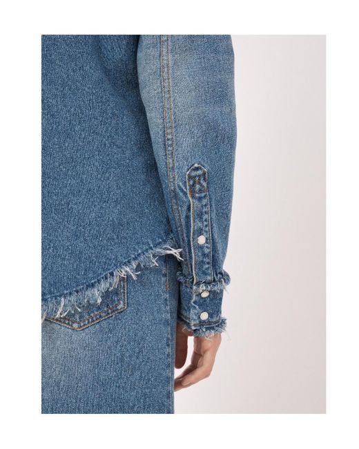 Chloé Blue Chloé Frayed Edge Denim Shirt