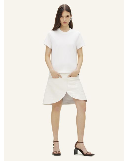 Courreges White Oval Alligator Printed Miniskirt
