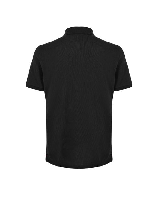 Moncler Black Short Sleeve Polo Shirt for men