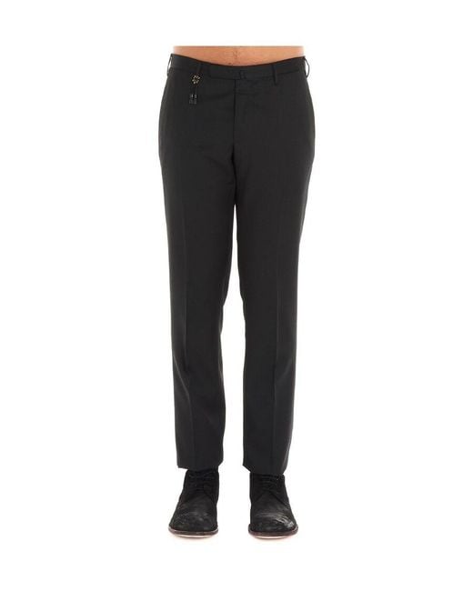Incotex Black Straight Leg Trousers for men