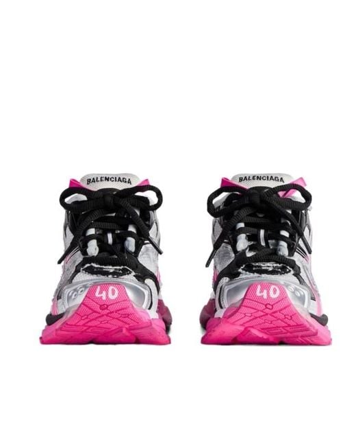 Balenciaga Pink Gradient Lace-Up Sneakers