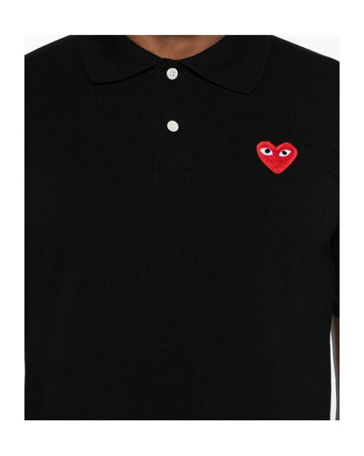 Comme des Garçons Black Short-Sleeved Polo Shirt for men