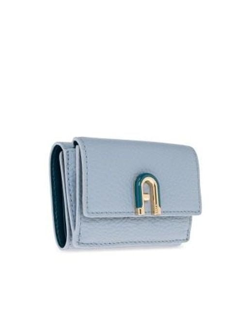 Furla Blue Idea Logo Plaque Small Wallet
