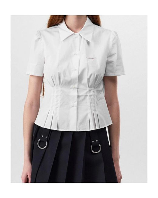 Prada White Pleated Shirt