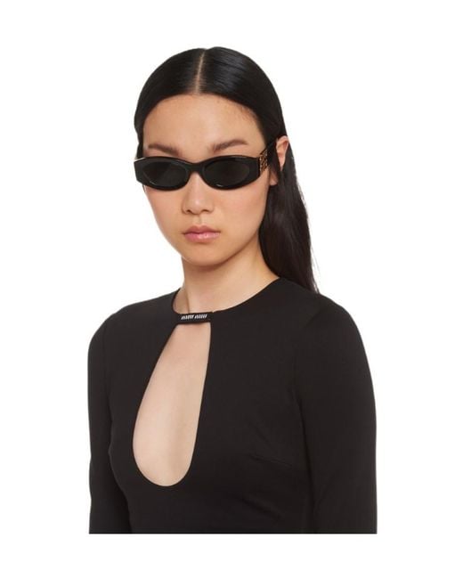 Miu Miu Black Stretch Nylon Mini Dress