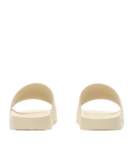 Burberry White Logo Slides
