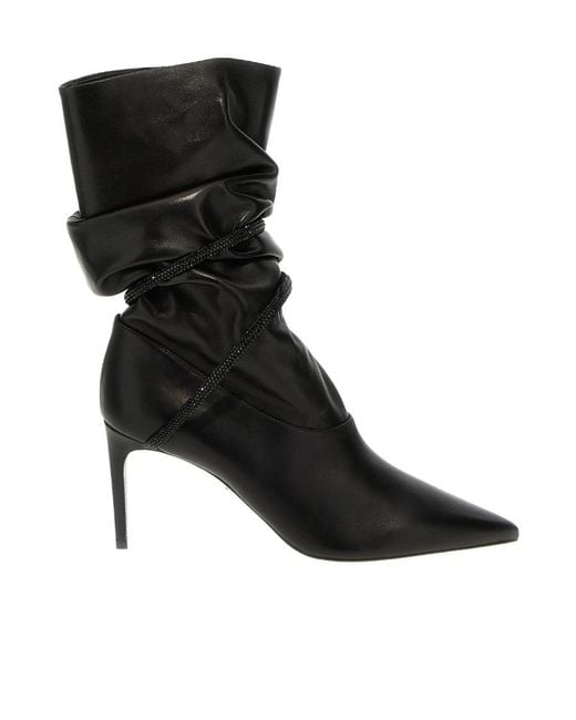 Rene Caovilla Black Ren Caovilla Pointed Toe Ankle Boots