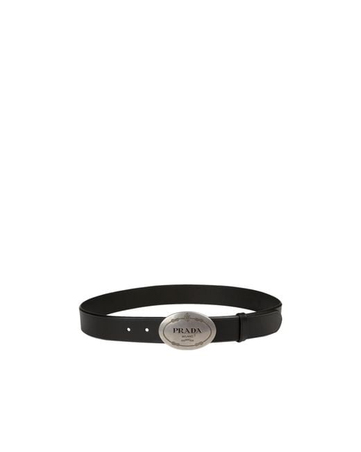 Prada White Logo Belt for men