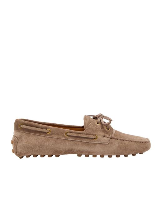 Tod's Brown Gommino Suede Loafers