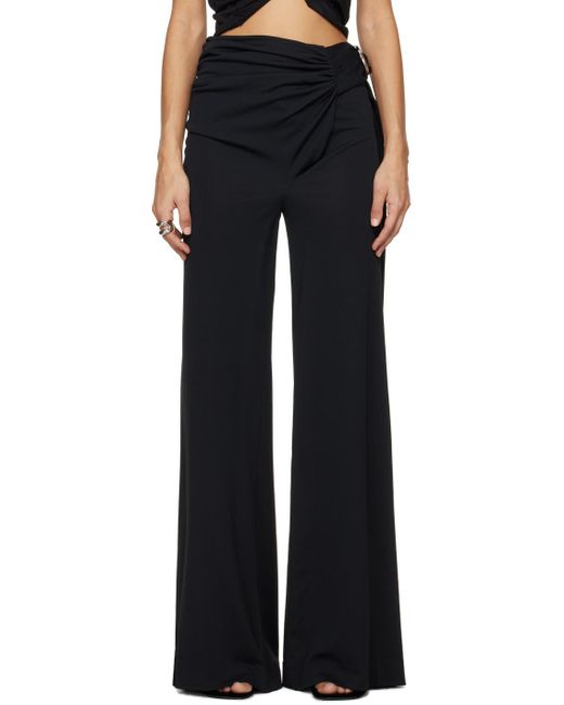Rabanne Blue Wraparound High-Rise Palazzo Pants
