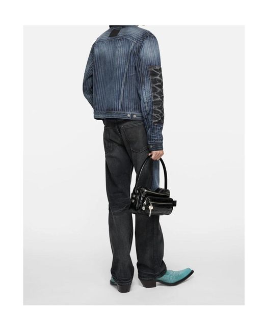 Acne Blue Patchwork Denim Jacket for men