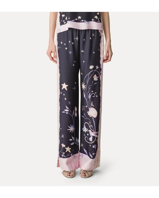 Forte_forte Blue Deliverance Print Twill Stretch Trousers
