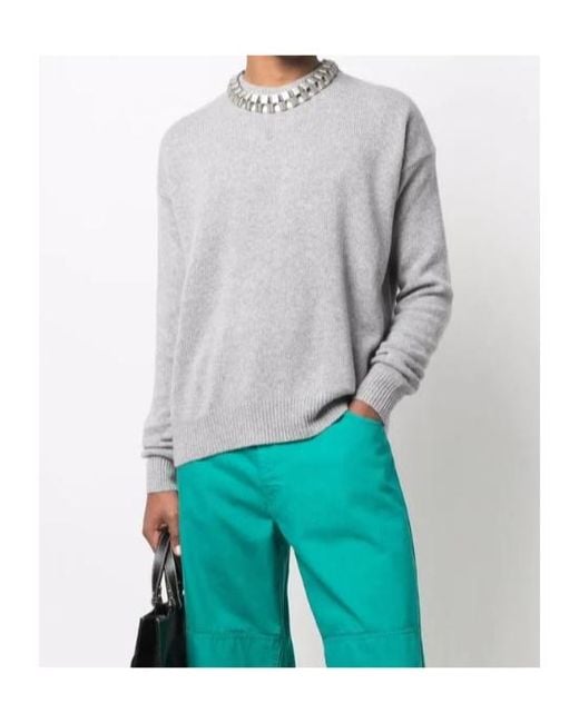 Jil Sander Gray Long Sleeved Knit Jumper for men