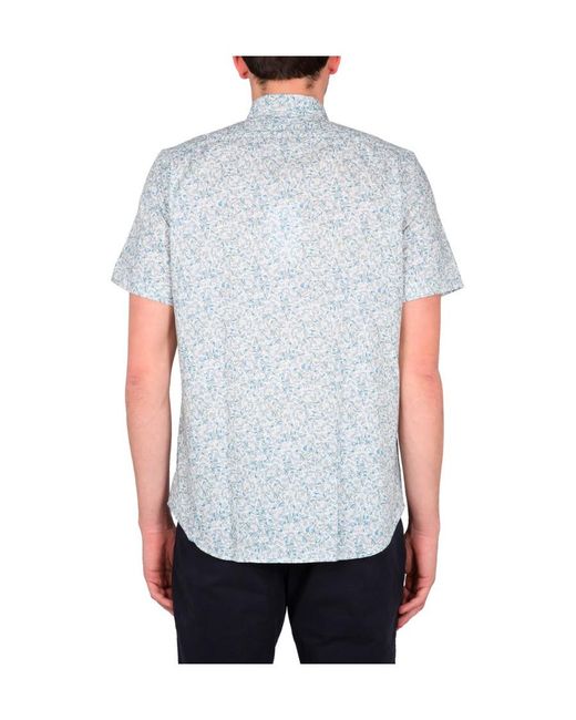 Paul Smith Gray Ps Paul Smith Graphic Printed Curved Hem Shirt for men