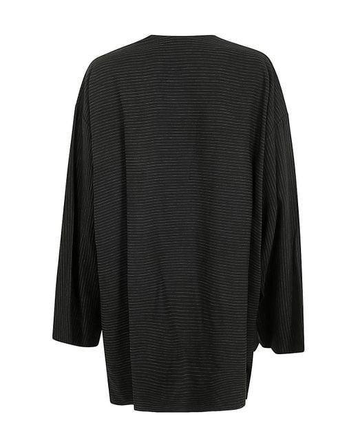 Maria Calderara Black Pinstripe Open Jacket