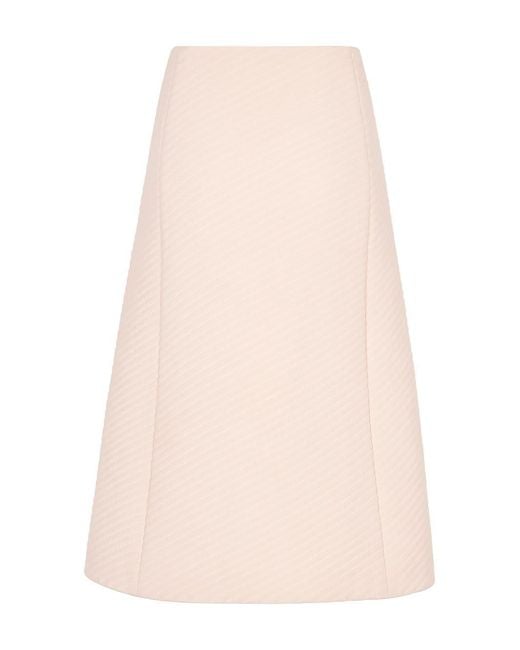 Fendi Pink Quilted-Finish A-Line Midi Skirt