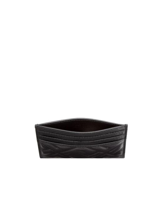 Fendi Black Baguette Ff Embossed Card Case