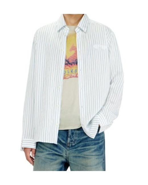 DIESEL White S-Simply-Agcl Long-Sleeved Shirt for men