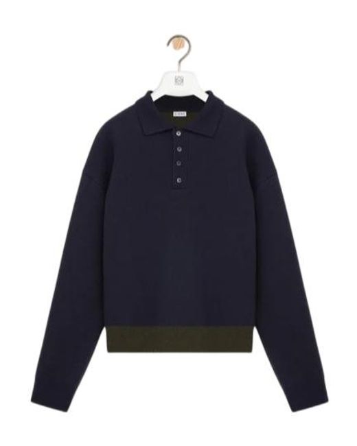 Loewe Blue Button-Up Polo Shirt for men