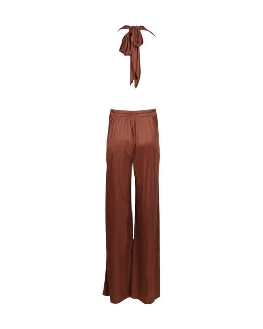 Amazuìn Brown Tie Backless Jumpsuit