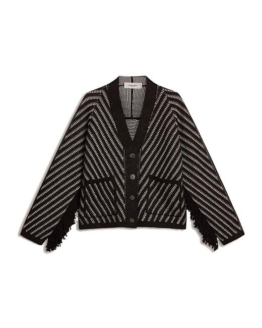Golden Goose Deluxe Brand Black Herringbone Jacquard Buttoned Cardigan