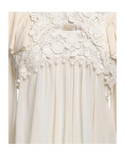 Isabel Marant White Lace Long-Sleeve Top