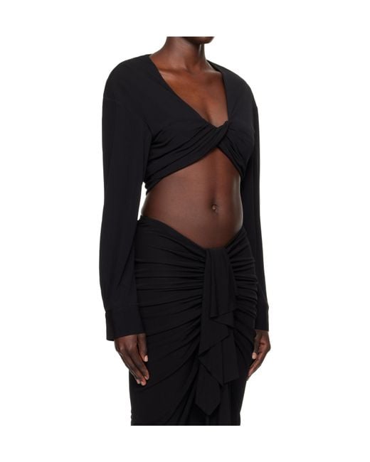 Christopher Esber Black Vivenda Drape Top