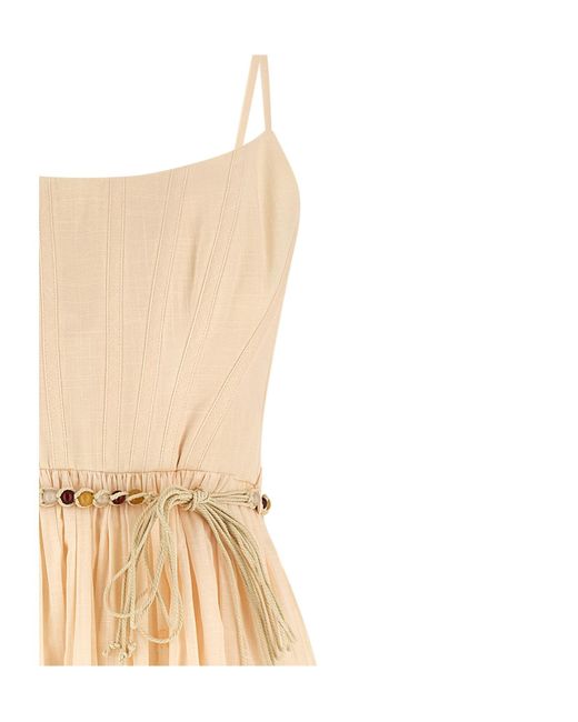 Zimmermann Natural Wanderlust Corset Midi Dress