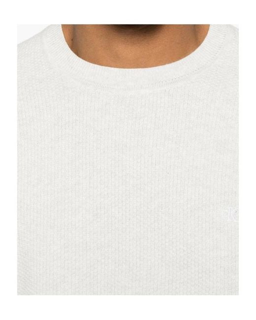 Calvin Klein White Long-Sleeved Pullover for men