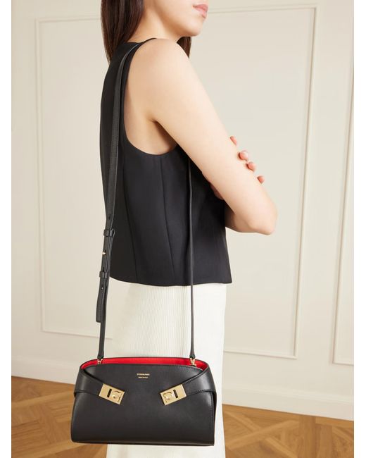 Ferragamo Black Hug Leather Shoulder Bag