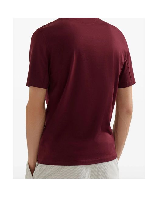 Brunello Cucinelli Red Short-Sleeved T-Shirt for men