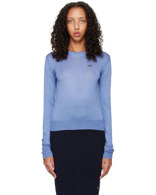 Vivienne Westwood Blue Orb Embroidered Knit Jumper