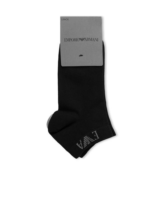 Emporio Armani White 3Pack Lowcut Ankle Socks for men