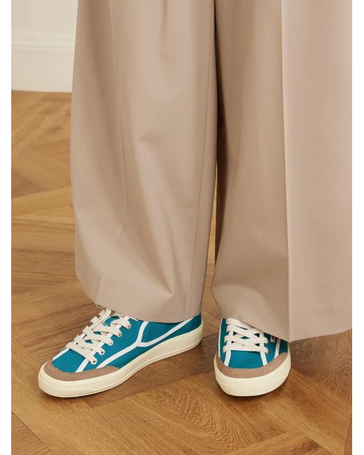 Autry Green Windscape Low Suede-Trimmed Canvas Sneakers