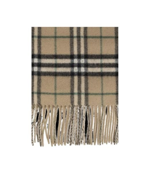 Burberry Green Checked Fringed-Edge Scarf for men