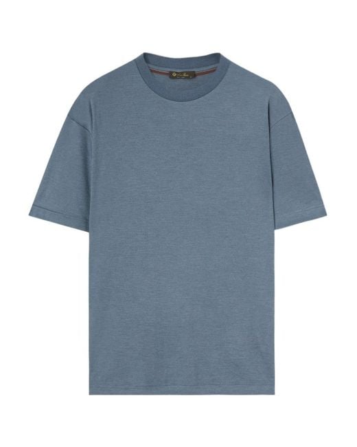 Loro Piana Blue Logo T-Shirt for men