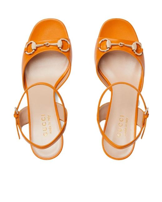 Gucci Orange Horsebit Sandal