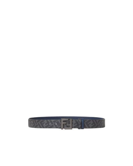 Fendi Blue Ff Squared Reversible Belt for men