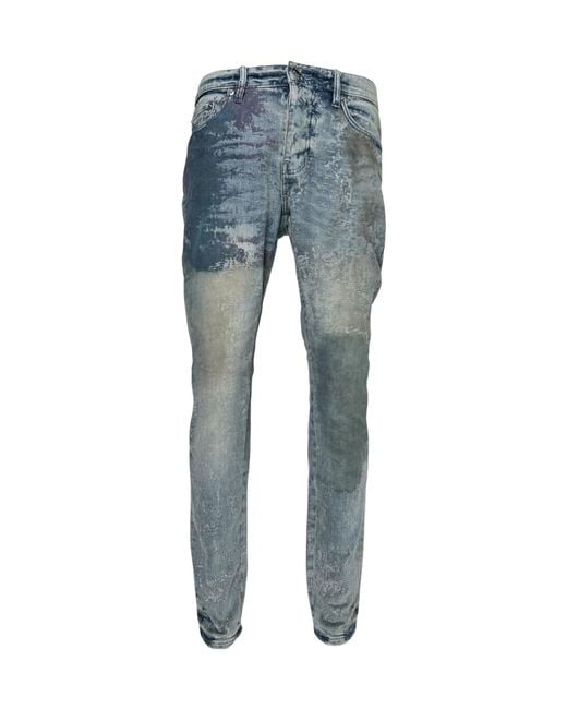 Purple Brand Blue Fossil-Print Jeans for men