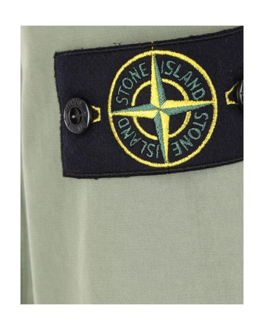 Stone Island Green Zip-Up Stretch-Cotton Shirt Jacket for men