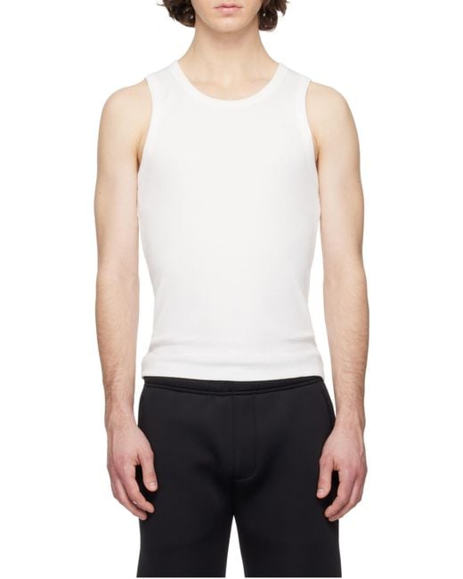 Entire studios White Knitted Tank Top for men