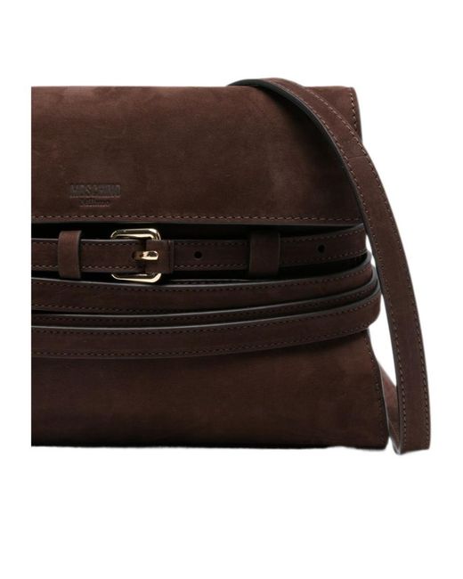 Moschino Brown Adjustable Shoulder Bag