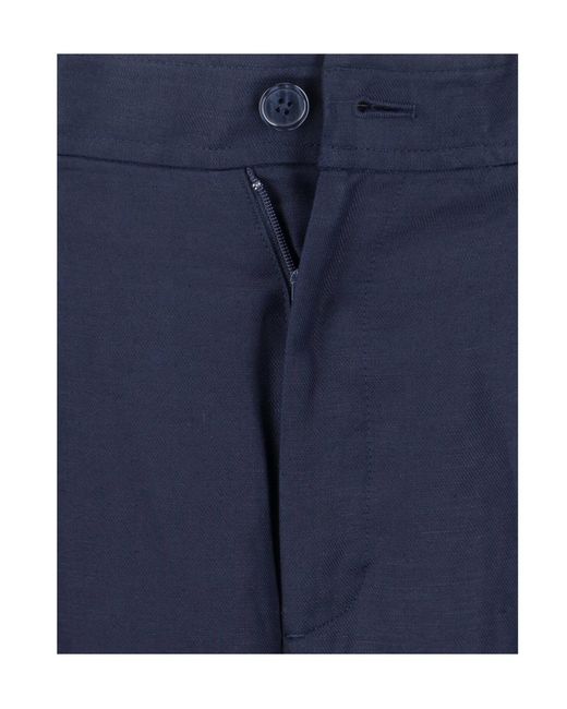 Ralph Lauren Blue Linen-Viscose Blend Trousers
