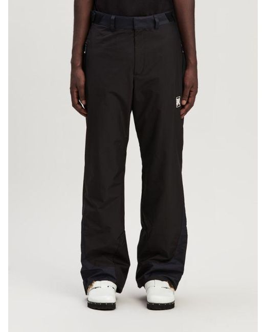 Palm Angels Black Ski Club Logo Patch Padded Ski Bottoms for men