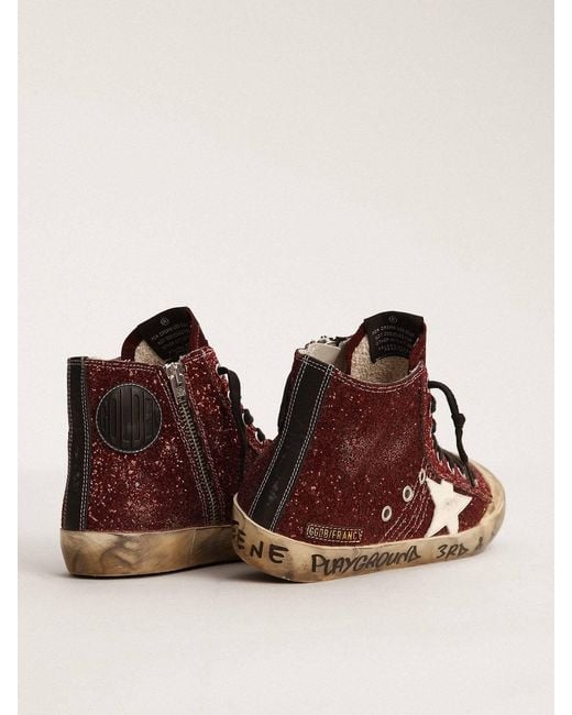 Golden Goose Deluxe Brand Brown Francy Penstar Glittered Hi Sneakers