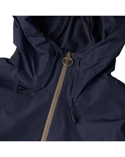 Barbour Blue Logo-Embroidered Hooded Jacket for men