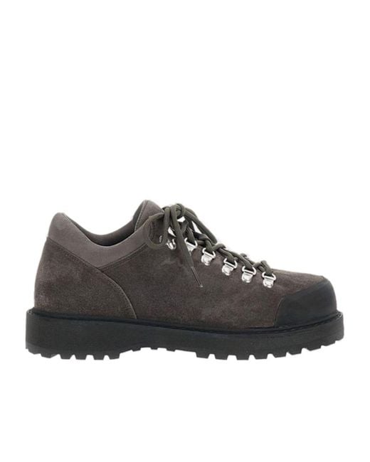 Diemme Brown Round Toe Lace-Up Sneakers for men