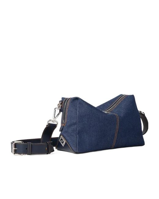 Fendi Blue Lui Medium Denim Shoulder Bag for men