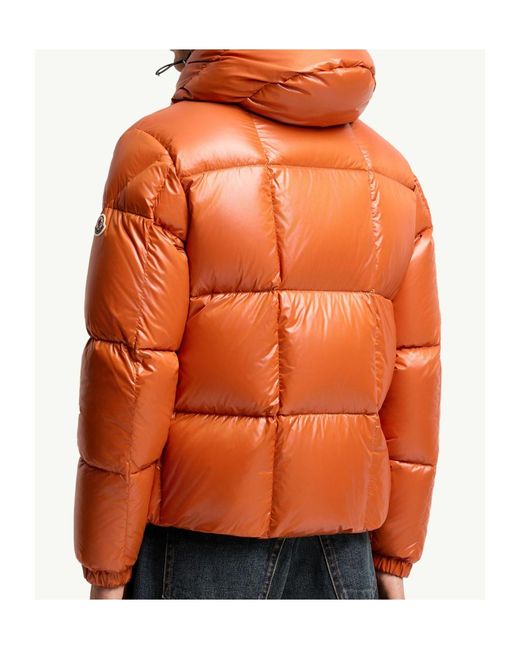 Moncler Orange Parana Hooded Short Down Jacket for men