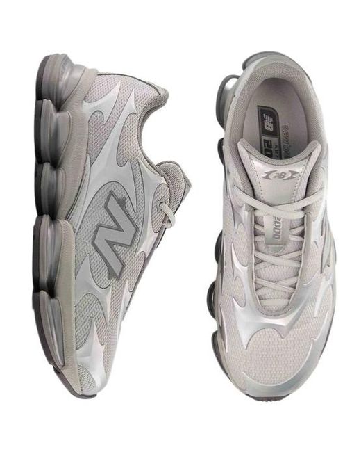New Balance Gray 2000 Logo Patch Sneakers for men